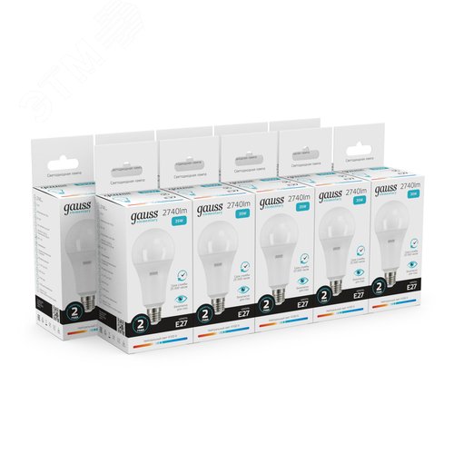 Лампа светодиодная LED 35 Вт 2740 лм 4100К А67 груша нейтральный E27 AC 220В Elementary - фото 9