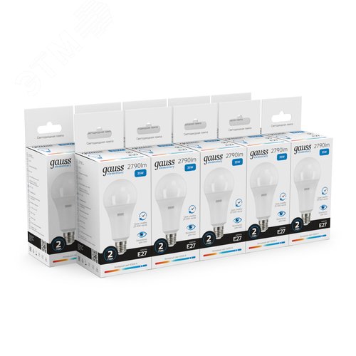 Лампа светодиодная LED 35 Вт 2790 лм 6500К А70 груша холодный E27 AC 220В Elementary - фото 9