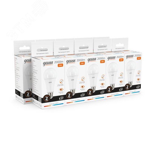 Лампа светодиодная LED 25 Вт 2000 лм 3000К А70 груша теплый E27 AC 220В Elementary - фото 10