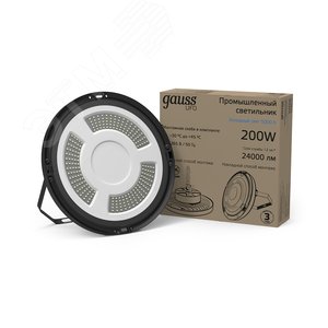 Светильник светодиодный промышленный ДСП 200 Вт 24000 лм 5000К AC 220В IP65 D310х88мм стекло угол 120 грд UFO - фото 5