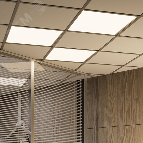 Светильник светодиодный ДВО 40 Вт 3800 лм 4000К AC 220В IP40 595х595х23мм матовый с равномерной засветкой Офис - фото 4