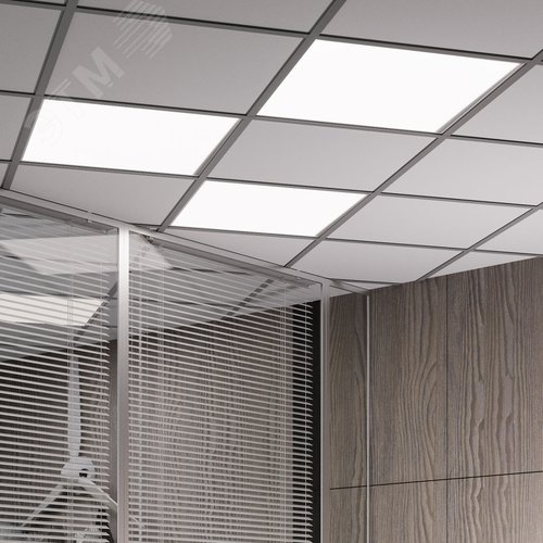 Светильник светодиодный ДВО 40 Вт 3800 лм 6500К AC 220В IP40 595х595х23мм матовый с равномерной засветкой Офис - фото 4