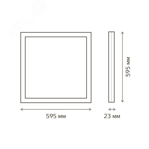 Светильник светодиодный ДВО 40 Вт 3800 лм 6500К AC 220В IP40 595х595х23мм матовый с равномерной засветкой Офис - фото 6