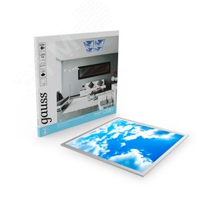 Светильник светодиодный ДВО 40 Вт 1300 лм 6500К AC 220В IP20 595х595х8мм ультратонкий с картиной небо драйвер в комплекте - фото 2