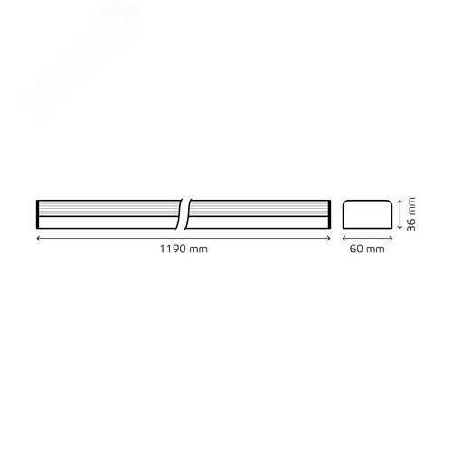 Светильник светодиодный линейный ДПО 36 Вт 3600 лм 4000К AC 220В Белый IP40 1190х60х36мм сквозная проводка соеденяется в линию крепления в комплекте Shop Lighting - фото 7
