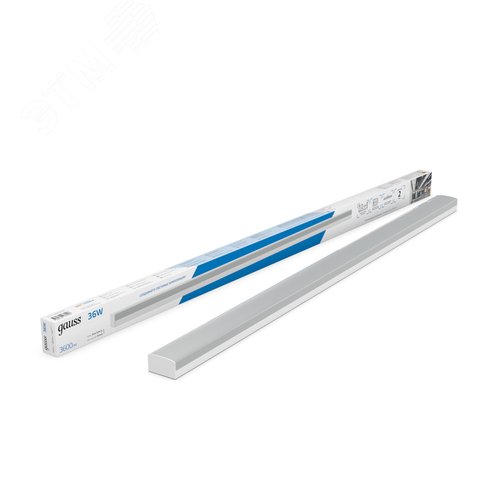 Светильник светодиодный линейный ДПО 36 Вт 3600 лм 6500К AC 220В Белый IP40 1190х60х36мм сквозная проводка соеденяется в линию крепления в комплекте Shop Lighting - фото 2