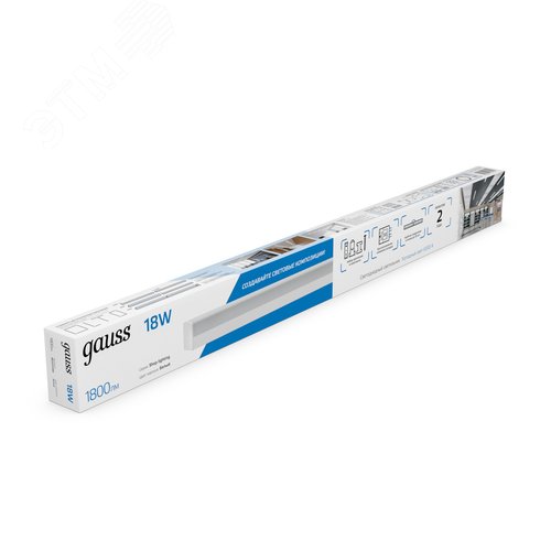 Светильник светодиодный линейный ДПО 18 Вт 1800 лм 6500К AC 220В Белый IP40 590х60х36мм сквозная проводка соеденяется в линию крепления в комплекте Shop Lighting - фото 4