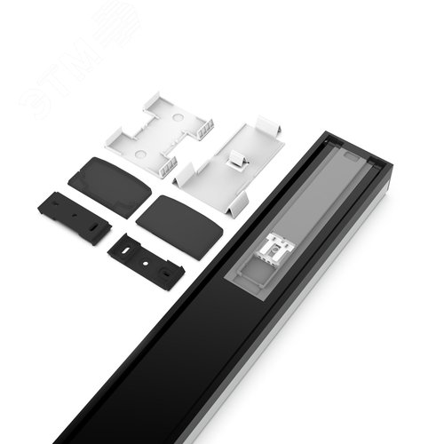 Светильник светодиодный линейный ДПО 18 Вт 1800 лм 4000К AC 220В Черный IP40 590х60х36мм сквозная проводка соеденяется в линию крепления в комплекте Shop Lighting - фото 3