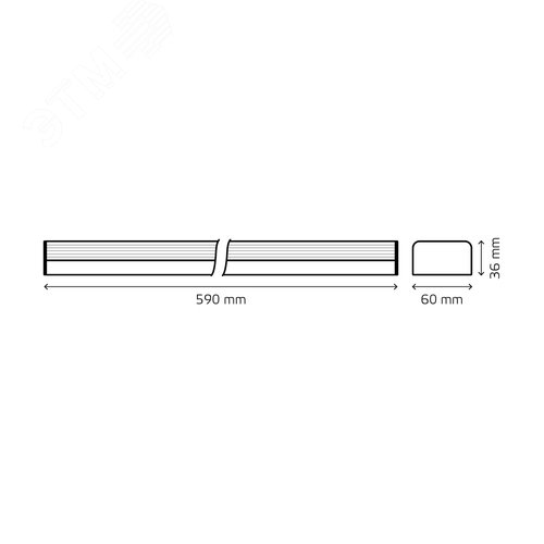 Светильник светодиодный линейный ДПО 18 Вт 1800 лм 6500К AC 220В Черный IP40 590х60х36мм сквозная проводка соеденяется в линию крепления в комплекте Shop Lighting - фото 6