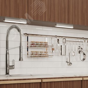 Светильник линейный светодиодный ДБО 3.5 Вт 350 лм 4000К AC 220В IP20 300х27х11мм модель G управление касанием шаговое диммирование угловой корпус Modul - фото 5