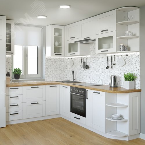 Светильник светодиодный ДВО 12 Вт 1000 лм 4000К AC 220В IP20 круг D145х26мм монт d120мм Пластик Basic - фото 14