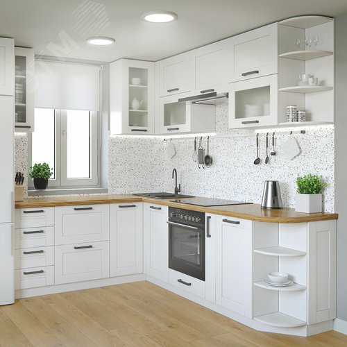 Светильник светодиодный ДВО 24 Вт 2100 лм 4000К AC 220В IP20 круг D225х26мм монт d190мм Пластик Basic - фото 14