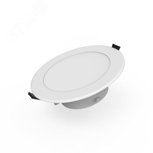 Светильник светодиодный ДВО 5 Вт 400 лм 4000К AC 220В IP54 круг D90х44мм монт d75мм Пластик Basic - фото 1