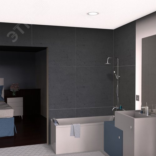 Светильник светодиодный ДВО 5 Вт 400 лм 4000К AC 220В IP54 круг D90х44мм монт d75мм Пластик Basic - фото 13