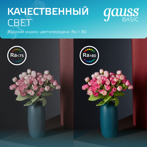 Светильник светодиодный ДВО 5 Вт 400 лм 4000К AC 220В IP54 круг D90х44мм монт d75мм Пластик Basic - фото 8