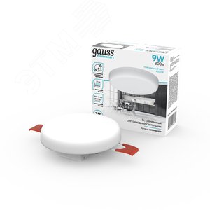 Светильник светодиодный даунлайт ДВО 9 Вт 800 лм 4000К AC 220В IP20 круг D85х29мм монт d75мм Алюминий безрамочный Elementary - фото 4