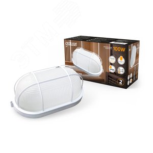 Светильник ЖКХ под лампу 1хE27 AC 220В IP54 овал 160х115х280 мм с решеткой max 100Вт НБП - фото 2