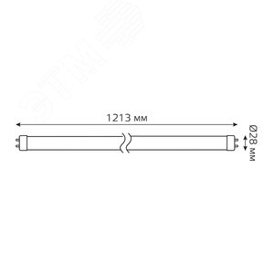 Лампа светодиодная LED 20 Вт 1560 лм 4000К трубка Т8 нейтральный G13 AC 220В стеклянная Elementary - фото 5