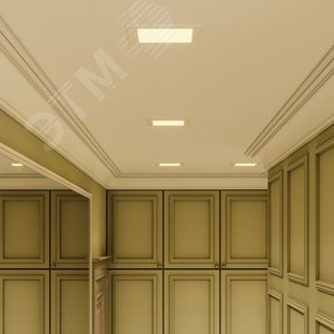 Светильник светодиодный ДВО 12 Вт 800 лм 3000К AC 220В IP20 квадрат 170х170х22мм монт разм 155х155мм Алюминий тонкий Slim Gauss - фото 5