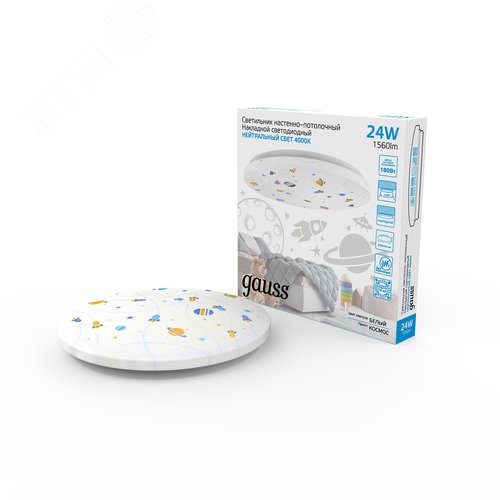 Светильник светодиодный ДБО 24 Вт 1560 лм 4000К AC 220В IP20 D380х63мм Космос - фото 3