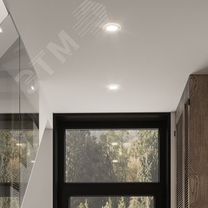 Светильник светодиодный ДВО 6 Вт 490 лм 4000К AC 220В IP20 круг D100х36мм монт d70мм Алюминий с декоративным стеклом Glass - фото 5