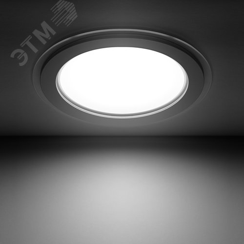 Светильник светодиодный даунлайт ДВО 18 Вт 1480 лм 4000К AC 220В IP20 круг D200х36мм монт d170мм Алюминий с декоративным стеклом Glass - фото 17