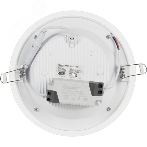 Светильник светодиодный даунлайт ДВО 18 Вт 1480 лм 4000К AC 220В IP20 круг D200х36мм монт d170мм Алюминий с декоративным стеклом Glass - фото 12