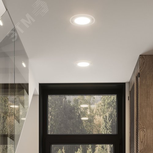 Светильник светодиодный даунлайт ДВО 18 Вт 1480 лм 4000К AC 220В IP20 круг D200х36мм монт d170мм Алюминий с декоративным стеклом Glass - фото 15