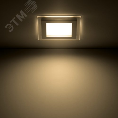 Светильник светодиодный даунлайт ДВО 6 Вт 450 лм 3000К AC 220В IP20 квадрат 100х100х36мм монт разм 70х70мм Алюминий с декоративным стеклом Glass - фото 18