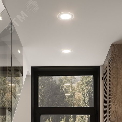 Светильник светодиодный даунлайт ДВО 18 Вт 1390 лм 3000К AC 220В IP20 квадрат 200х200х34мм монт разм 150х150мм Алюминий с декоративным стеклом Glass - фото 15