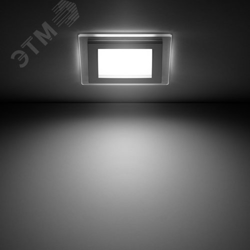 Светильник светодиодный даунлайт ДВО 6 Вт 490 лм 4000К AC 220В IP20 квадрат 100х100х36мм монт разм 70х70мм Алюминий с декоративным стеклом Glass - фото 17