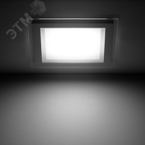 Светильник светодиодный ДВО 18 Вт 1480 лм 4000К AC 220В IP20 квадрат 200х200х36мм монт разм 170х170мм Алюминий с декоративным стеклом Glass Gauss - фото 18