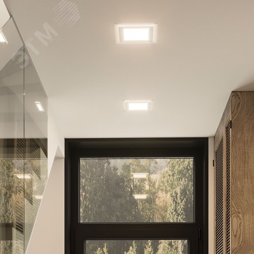 Светильник светодиодный ДВО 18 Вт 1480 лм 4000К AC 220В IP20 квадрат 200х200х36мм монт разм 170х170мм Алюминий с декоративным стеклом Glass Gauss - фото 16