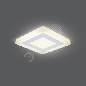 Светильник светодиодный встраиваемый ДВО-3+3 Вт 350Лм 3000К квадрат белый IP20 3 режима LED монтажный d85 мм 105х105х31 мм 180-265 В Backlight Gauss
