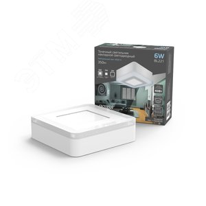 Светильник светодиодный ДБО 6 Вт 350 лм 4000К Белый IP20 105х105х40мм Алюминий Backlight - фото 3