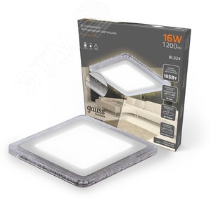 Светильник светодиодный ДВО 16 Вт 1200 лм 3000К AC 220В IP20 квадрат 192х192х31мм монт разм 160х160мм Алюминий 2 режима работы фоновая подсветка Bubbles - фото 2