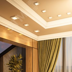 Светильник светодиодный ДВО 16 Вт 1200 лм 3000К AC 220В IP20 квадрат 192х192х31мм монт разм 160х160мм Алюминий 2 режима работы фоновая подсветка Bubbles - фото 5