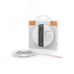 Лента светодиодная 4.8 Вт/м DC 12В 3000К IP20 60LED SMD2835 (блистер 3м) 312 лм/м Basic - фото 2