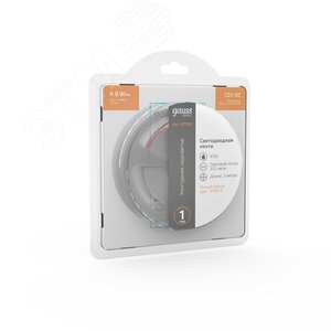 Лента светодиодная 4.8 Вт/м DC 12В 3000К IP20 60LED SMD2835 (блистер 3м) 312 лм/м Basic - фото 5