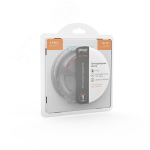 Лента светодиодная 4.8 Вт/м DC 12В 3000К IP20 60LED SMD2835 (блистер 5м) 312 лм/м Basic - фото 5