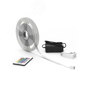 Комплект светодиодной ленты 6 Вт/м DC 12В RGBW IP20 60LED 30RGB+30W SMD5050 (с драйвером блистер 3м) 390 лм/м Basic - фото 1