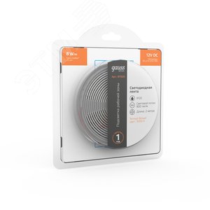 Лента светодиодная 8 Вт/м DC 12В 3000К IP20 60LED SMD5050 (блистер 2м) 800 лм/м Basic - фото 5