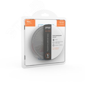 Лента светодиодная 8 Вт/м DC 12В 3000К IP20 60LED SMD5050 (блистер 3м) 900 лм/м Basic - фото 5