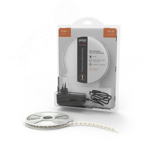 Комплект светодиодной ленты 10 Вт/м DC 12В 3000К IP20 60LED SMD5050 (с драйвером блистер 5м) 700 лм/м Basic - фото 2