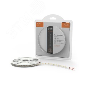 Лента светодиодная 10 Вт/м  12В 3000К IP65 60LED/м SMD5050 (блистер 3м) 700 лм/м Basic Gauss - фото 2