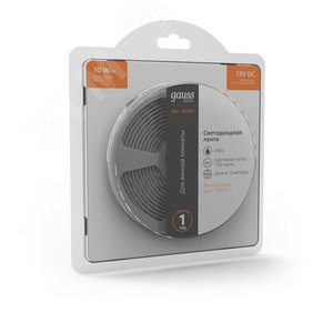 Лента светодиодная 10 Вт/м DC 12В 3000К IP65 60LED SMD5050 (блистер 5м) 700 лм/м Basic - фото 5