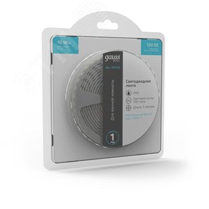 Лента светодиодная 10 Вт/м DC 12В 4000К IP65 60LED SMD5050 (блистер 5м) 700 лм/м Basic - фото 5