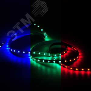 Лента светодиодная 10 Вт/м DC 12В RGB IP20 60LED SMD5050 (блистер 3м) 700 лм/м Basic - фото 2