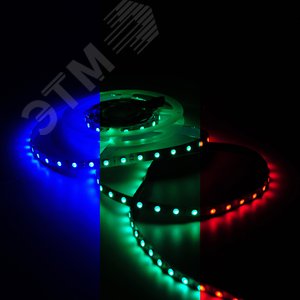 Лента светодиодная 10 Вт/м DC 12В RGB IP20 60LED SMD5050 (блистер 5м) 700 лм/м Basic - фото 3