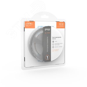 Лента светодиодная 9.6 Вт/м DC 12В 3000К IP20 120LED SMD2835 (блистер 2м) 624 лм/м Basic - фото 5